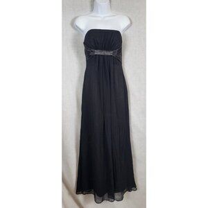 Belsoie black Womens strapless long formal dress size 4 Prom Bridesmaid Party